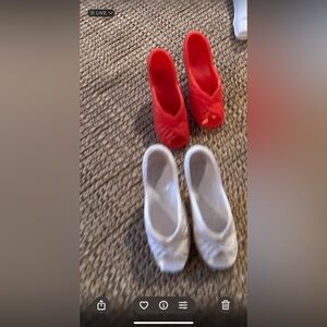 - Red and White Barbie shoes